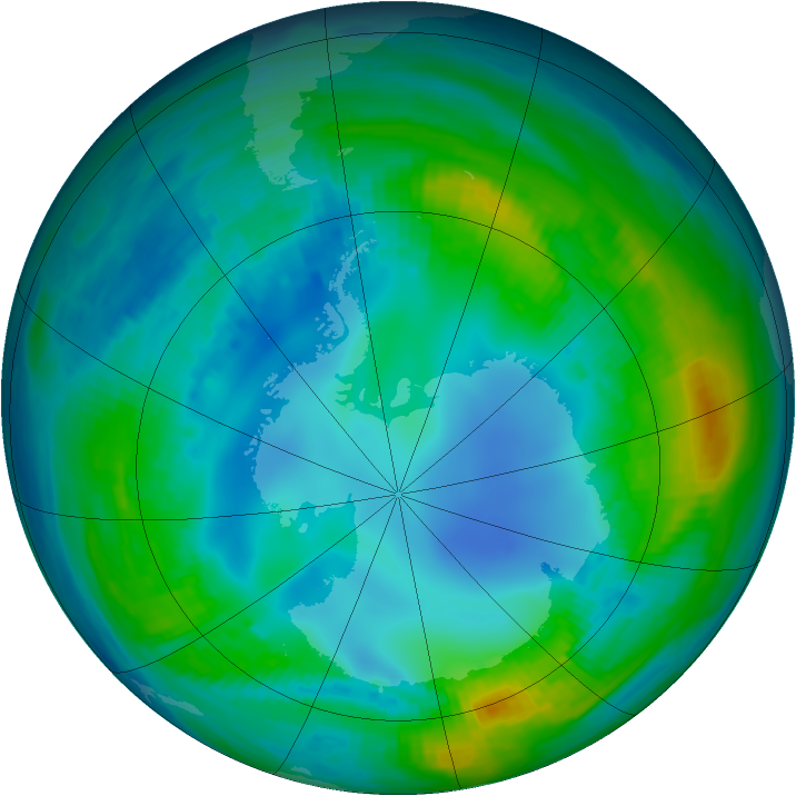 Antarctic ozone map for 09 May 1984